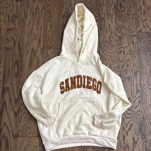Cream Hoodie with San Diego Print